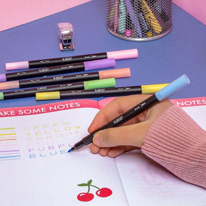 Kit D'écriture Pastel Avec Feutres Double Pointe, Porte-mines Kit D'écriture Pastel Avec Feutres Double Pointe, Porte-mines
