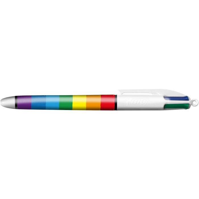 BIC Stylo 4 Couleurs Classique Arc-en-Ciel Punch - Pointe Moyenne 1mm