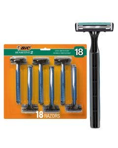 BIC Sensitive 2 Disposable Razors for Men, 18-Pack