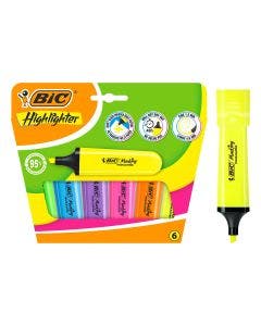 Surligneurs BIC Marking Flat Fluo x6
