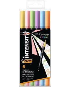 BIC Intensity Dual Tip Stylos Feutres de Coloriage Pastel à Double Pointe