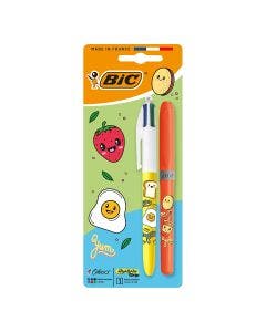 BIC 4 Couleurs Stylo + Surligneur Kawaii