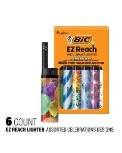 BIC EZ Reach Celebrations Series Lighters, Candle Lighters, Assorted Designs