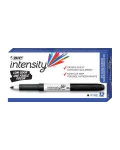 BIC Intensity Black Low Odor Dry Erase Markers, Fine Tip, 12-Count Pack