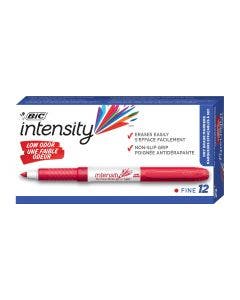 BIC Intensity Red Low Odor Dry Erase Markers, Fine Tip, 12-Count Pack