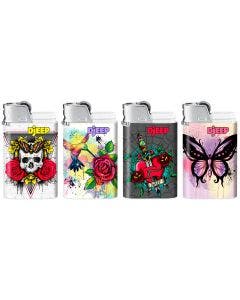 DJEEP Pocket Lighters, TATTOO Collection Textured Metallic, Unique Lighters