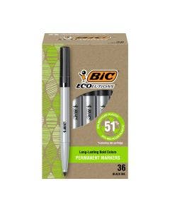 BIC Ecolutions Fine Permanent Markers, Black, 36-Count