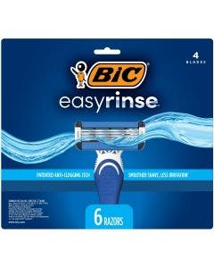 BIC EasyRinse Anti-Clogging Men's Disposable Razors, 6-Pack