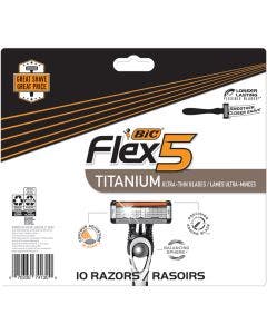 BIC Flex 5 Disposable Razor, Assorted, 10 Pack