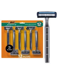 BIC Sensitive 3 Razors, 12 Count Pack