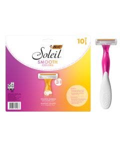 BIC Soleil Premium Shaving Razor Set, 10-Count, 3 Blades