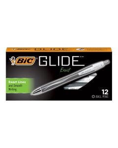 BIC Glide Exact Retractable Ball Point Pen, Black, 12 Pack