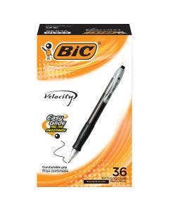 BIC Velocity Retractable Ballpoint Pens, Medium Point (1.0 mm), Black Ink, 36-Count Pack