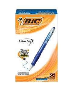 BIC Velocity Retractable Ballpoint Pens, Medium Point (1.0 mm), Blue Ink, 36-Count Pack