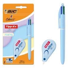 BIC 4 Couleurs Pastel et Tipp-Ex Mini Pocket Mouse Pastel