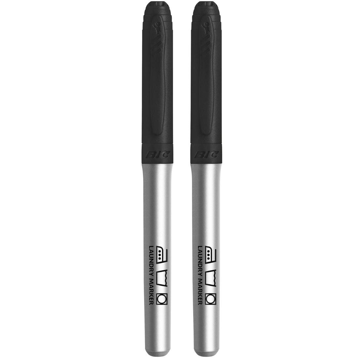 BIC Marking Textile Ultra Fine Permanent Markers - Black, Pack of 2 BIC