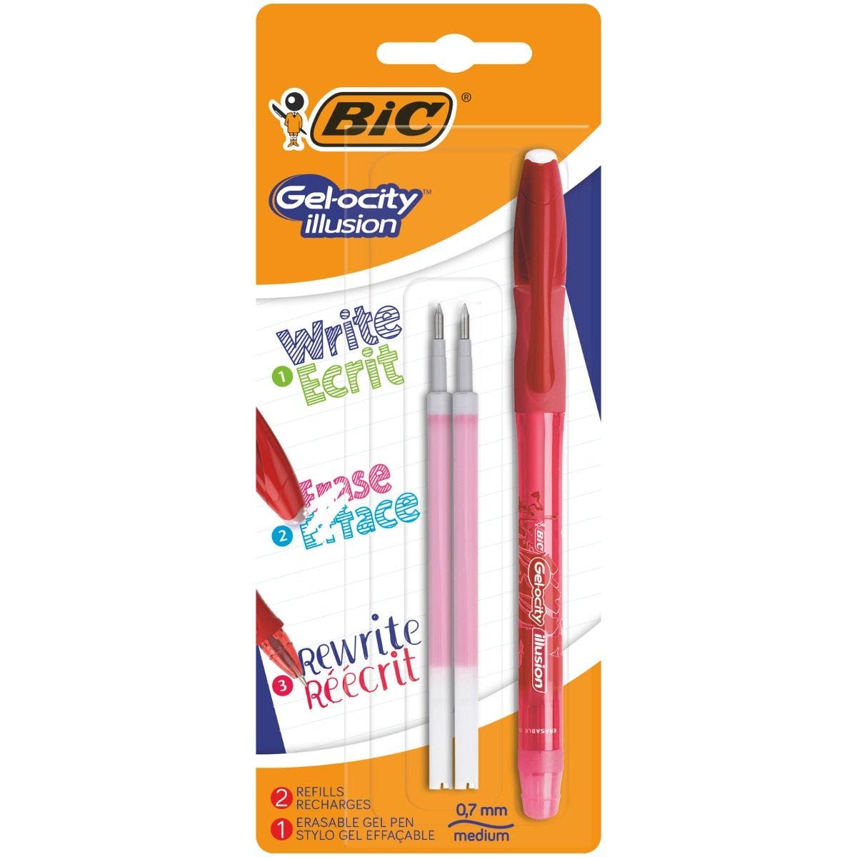 Stylo gel rétractable rouge - MFDIFFUSION