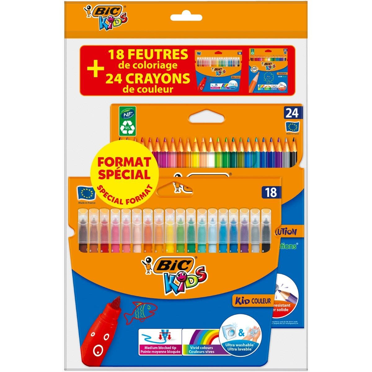 Crayons de couleur : Boite de 24 BIC Kids - Talos