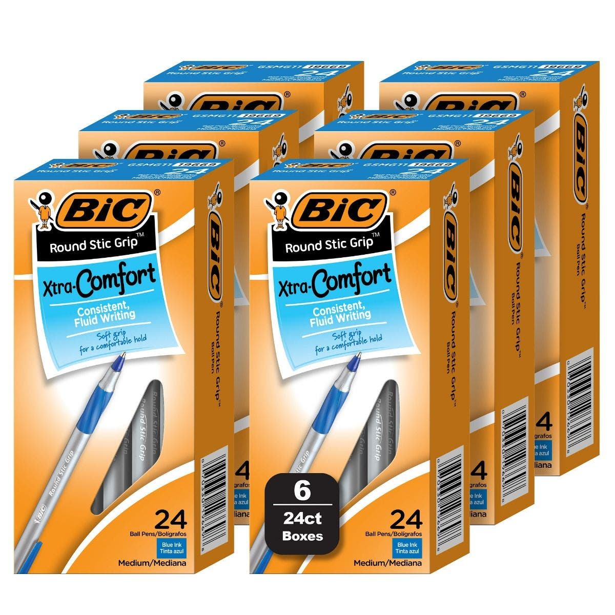 BIC Cristal Soft Ball Pens - Pack of 10 - Blue Colour - Medium Point (1.2  mm) - Smooth Writing and Long-Lasting Ink