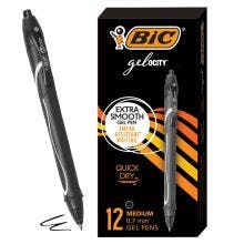 BIC Gel-ocity Retractable Quick Dry Gel Pen, Medium Point, Black, 12-Count