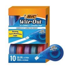 BIC Wite-Out Brand EZ Correct Correction Tape, White, 10 Pack