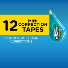 BIC Wite-Out Brand Mini Correction Tape, White, 12-Count