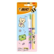 BIC 4 Couleurs et Surligneur Grip Kawaii