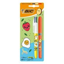 BIC 4 Couleurs Stylo + Surligneur Kawaii