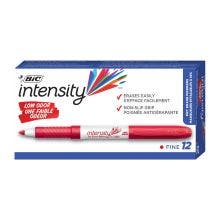 BIC Intensity Red Low Odor Dry Erase Markers, Fine Tip, 12-Count Pack