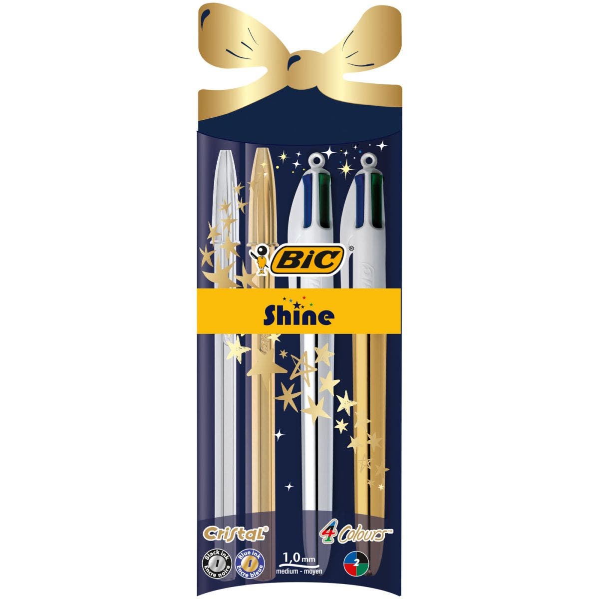 BIC Cristal Shine et BIC 4 Couleurs Shine