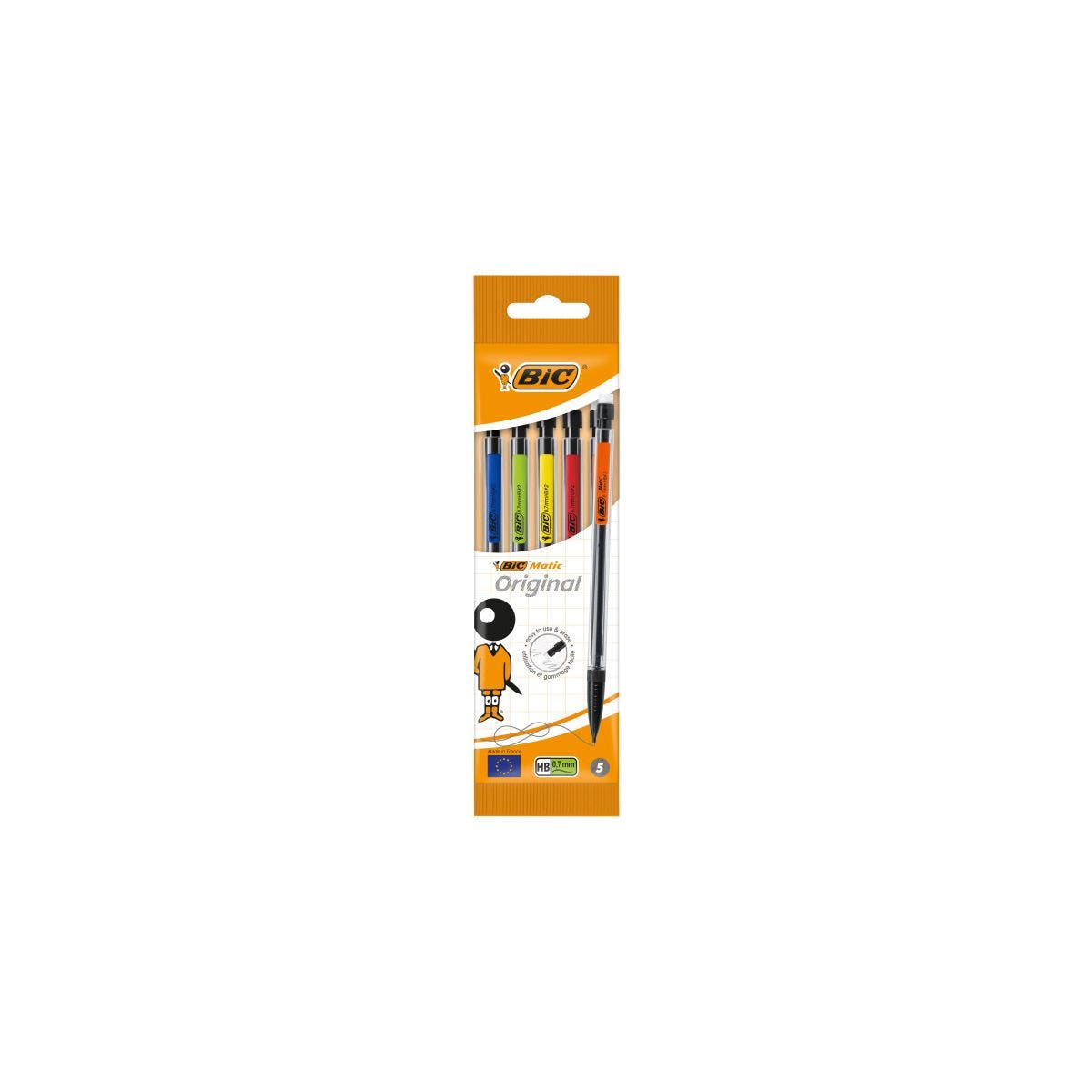 Porte-mines BIC Matic 0,7mm HB - Pochette De 10 - Gomme Intégrée