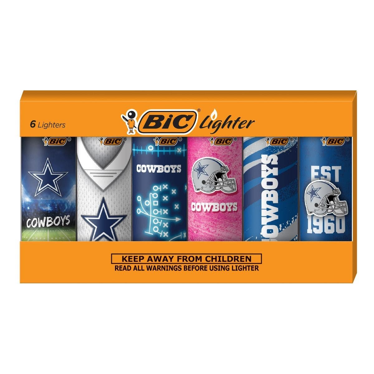 BIC Special Edition Cowboys Series Lighters, Assorted 6-Pack