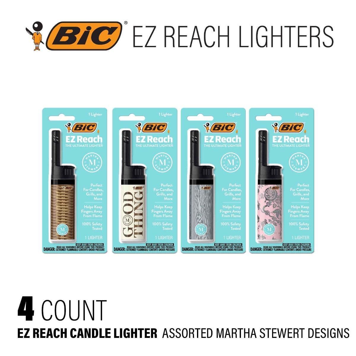 BIC EZ Reach Martha Stewart Lighter, 4-Pack - BIC
