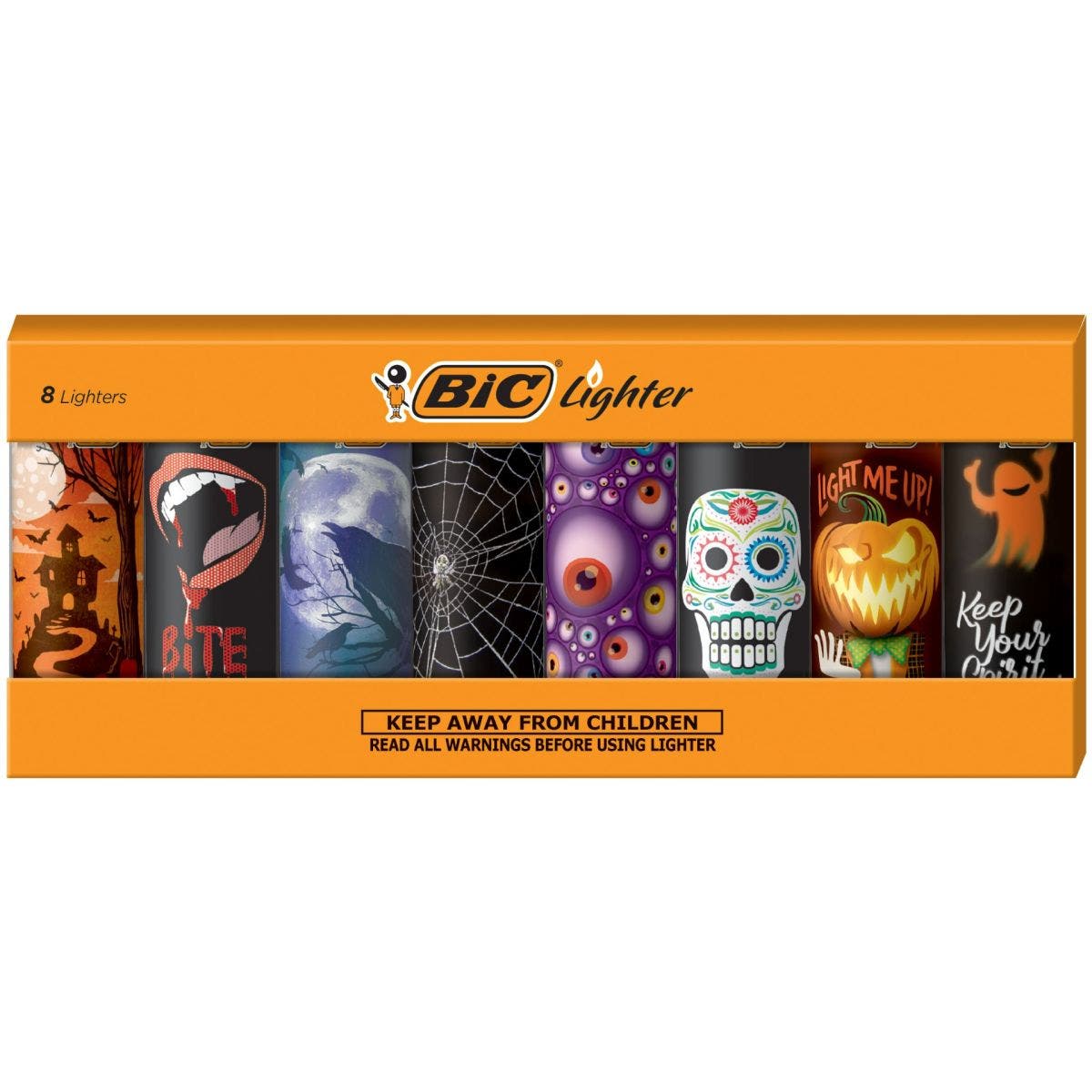 BIC Special Edition Spooky Series Lighters, Assorted 8-Pack