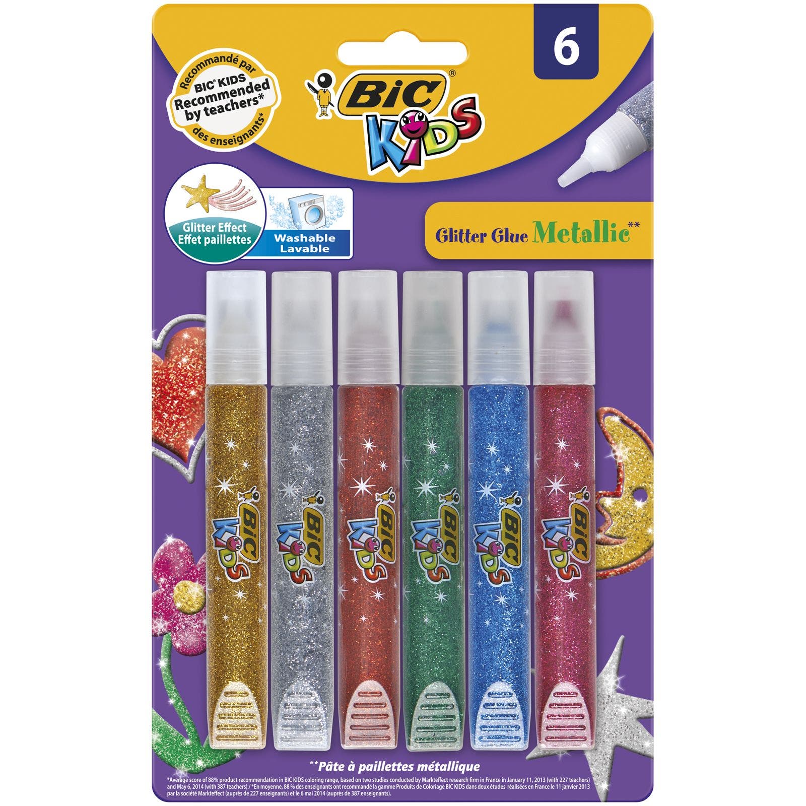 Glitter Glue Métallique de 6PCS