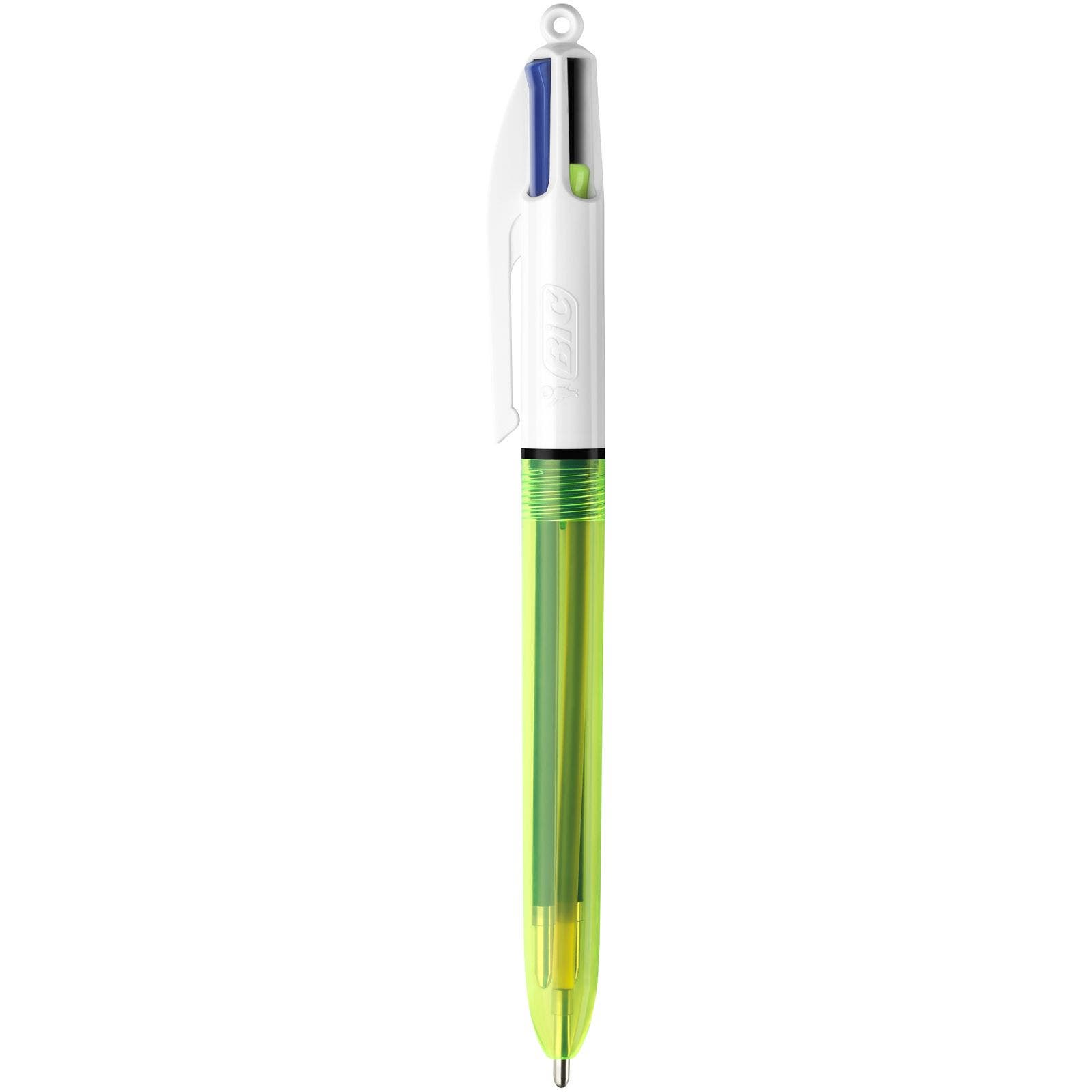 Lot De 4 Stylos Plume Plumix Corps Néon - Calligraphie, Couleurs Fluo Aléatoires + 1 Index Adhésif