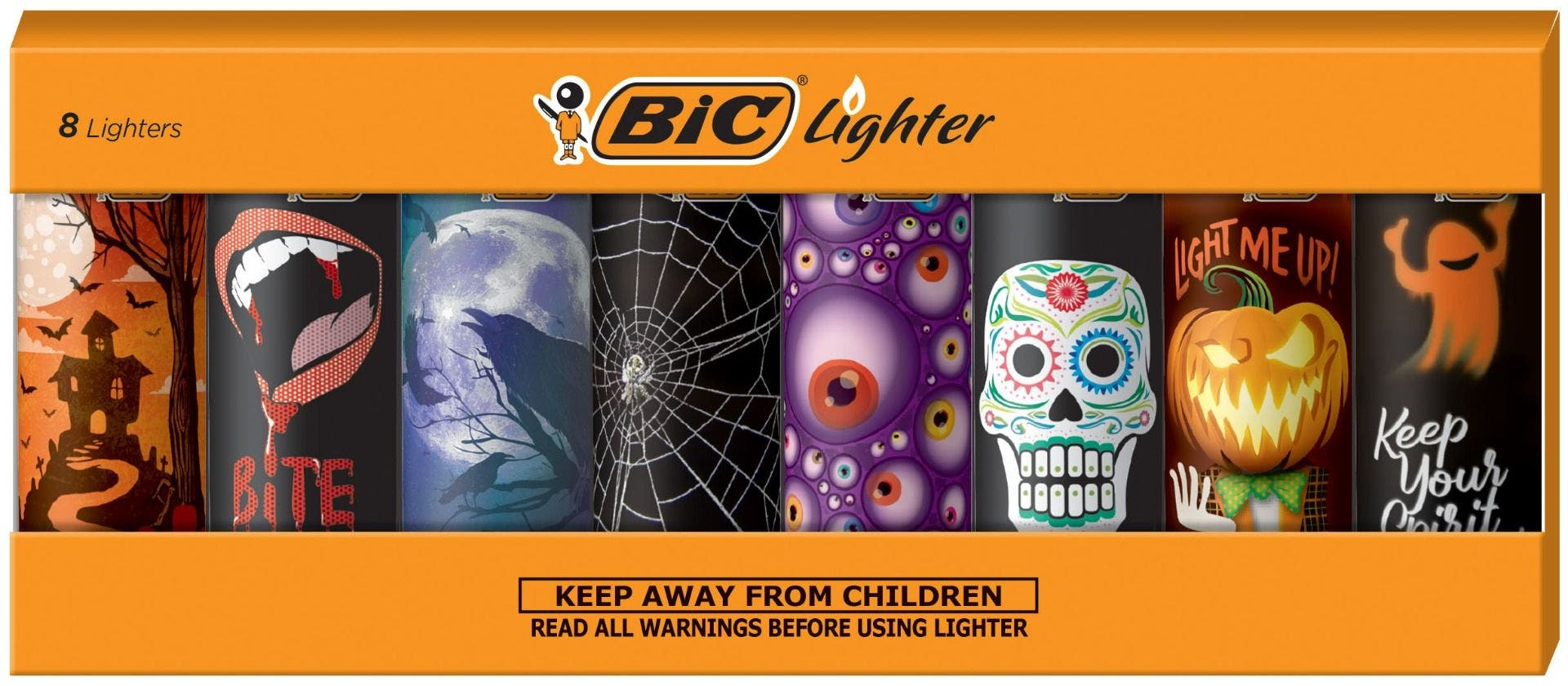 BIC Special Edition Spooky Series Lighters, Assorted 8-Pack