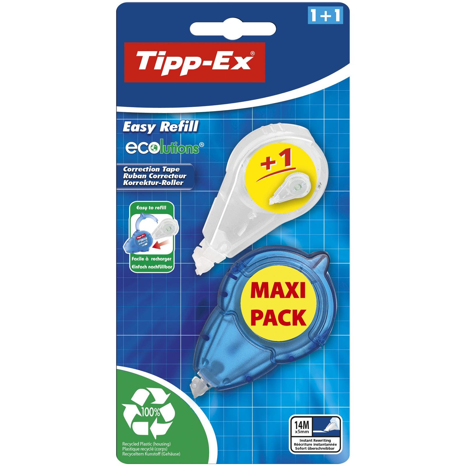 Bic Tipp-Ex ® rubans correcteurs eCOlutions (r) pure mini, 6 m x 5 mm - 1 pièce