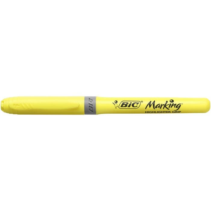 Marcador Fluorescente Bic Grip Amarillo Pastel. Subrayadores otras marcas .  La Superpapelería