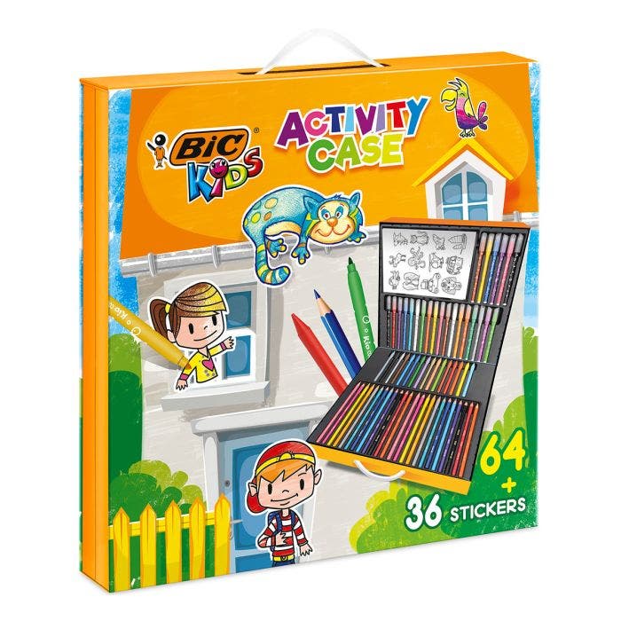 BIC Kids Mallette de Coloriage Avec Crayons, Feutres, Craies et Stickers BIC