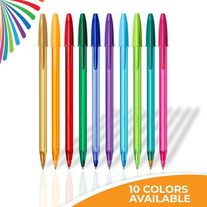 BIC Color Cue Ball Pens, Medium Point, Assorted Colors, 60-Count