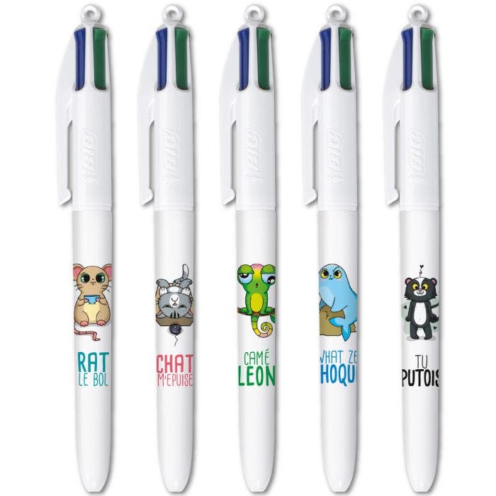 Lot De 4 Stylos Multicolores à Motifs Halloween - 4 Couleurs Dans 1 Stylo - Pour école, Bureau, Cadeau - 6