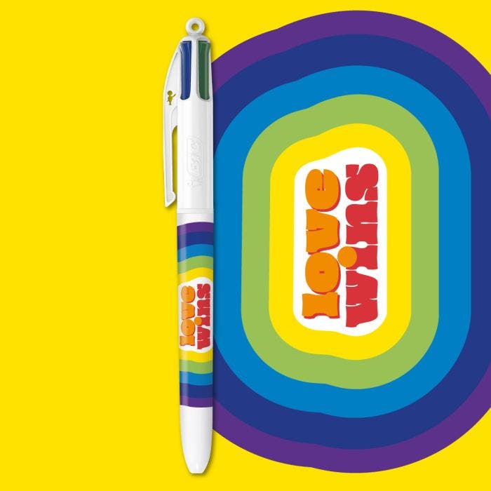 Penna BIC 4 Colori Pride - Set Da 5 Penne Retrattili Con Design Arcobaleno Per Celebrate Diversità - Foto 5