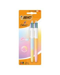 BIC 4 Couleurs Soft Le Bar à Couleurs - Bicolores Pastel