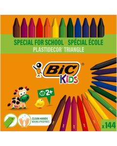 BIC Kids Class Pack Plastidecor Triangle Ceras para Colorear - Varios Colores, ClassPack de 144