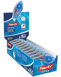 Tipp-Ex Soft Grip Cintas Correctoras con Grip de Goma - 10mx4,2mm, Caja de 10 Unidades