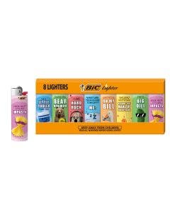 BIC Maxi Pocket Lighter, Special Edition Witty Series, 8 Count Pack of Lighters