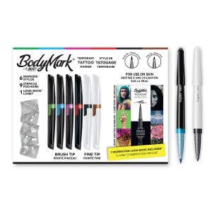  BodyMark by BIC Temporary Tattoo Marker - Inspiration kit, Pack of 6 Markers, 9 Stencil Sheets and 1 Inspiration Look Book