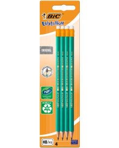  BIC Evolution Original Crayons à Papier - HB, Blister de 4