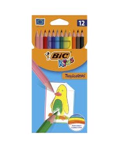 BIC Kids Tropicolors Crayons de Couleur - Coloris Assortis